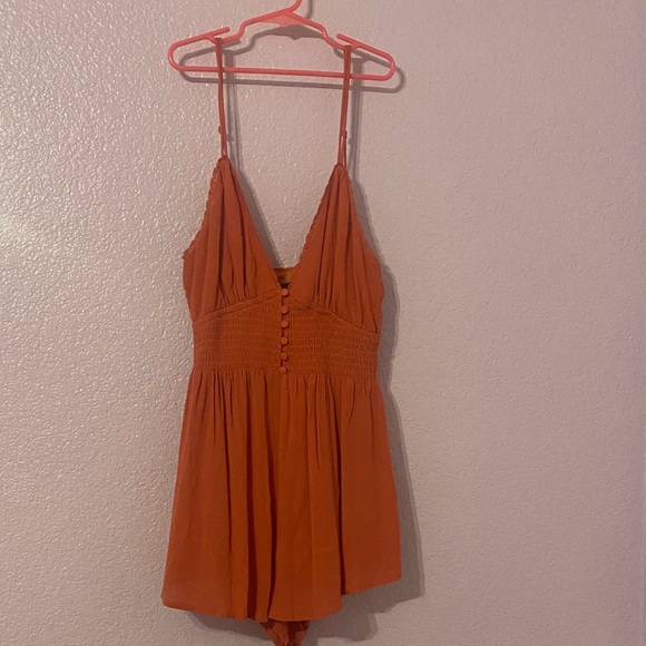 Forever 21 Terracotta Lace-Trim Romper - Picture 1 of 6